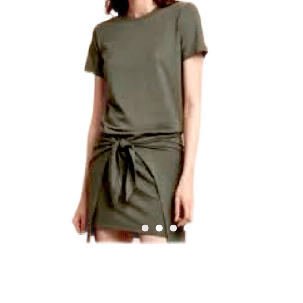 Wilfred Free Indie Casual Tie T Shirt Dress in Khaki Size XXS